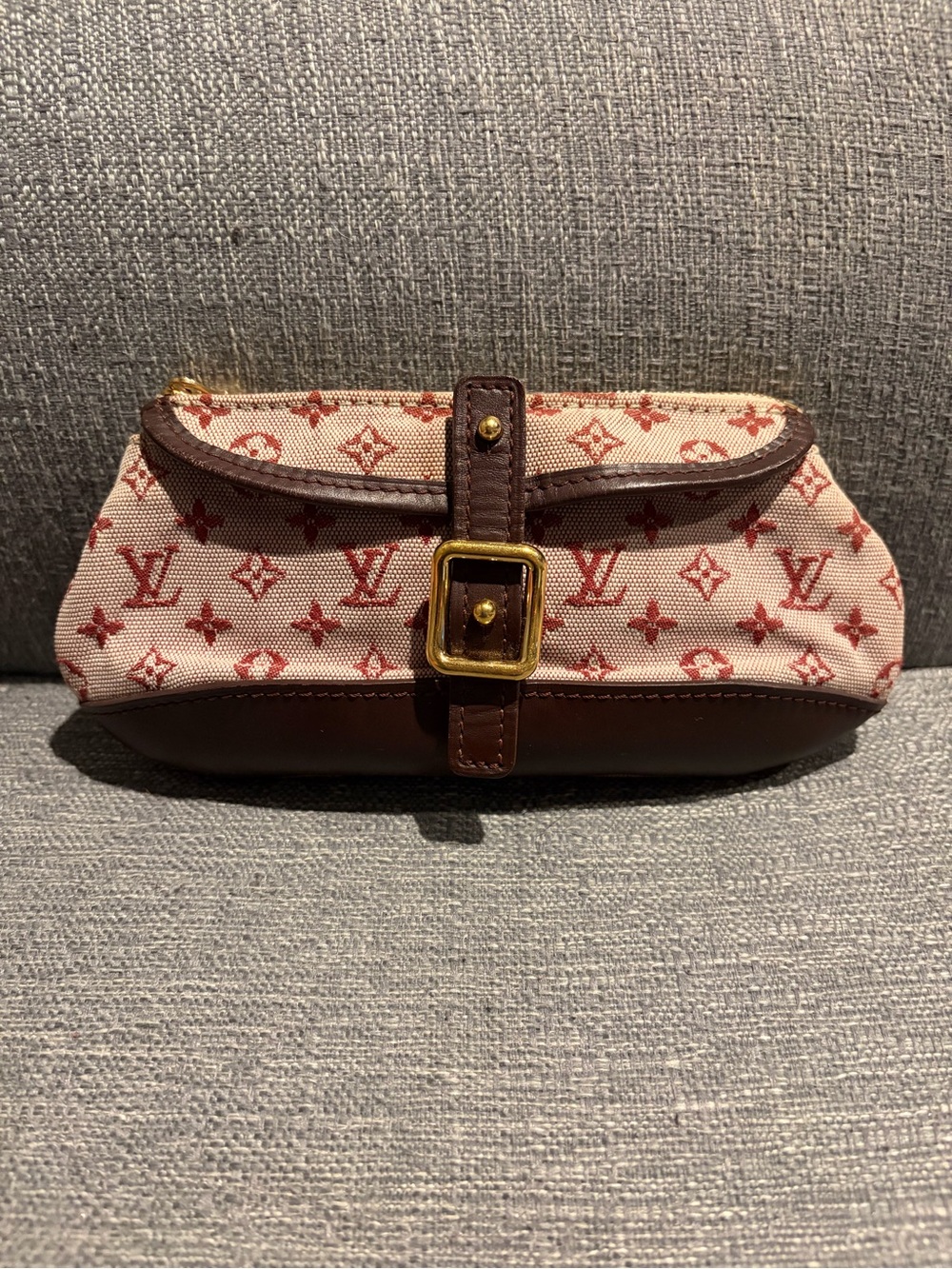 Louis Vuitton burgundy Mini Lin canvas Anne Sophie pochette